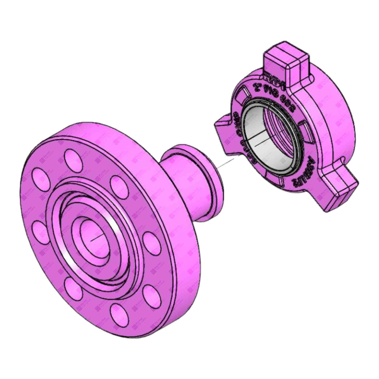 Adapter Flange, 2-1/16” 5M x 2” 602 M, 5000 psi, STD Service