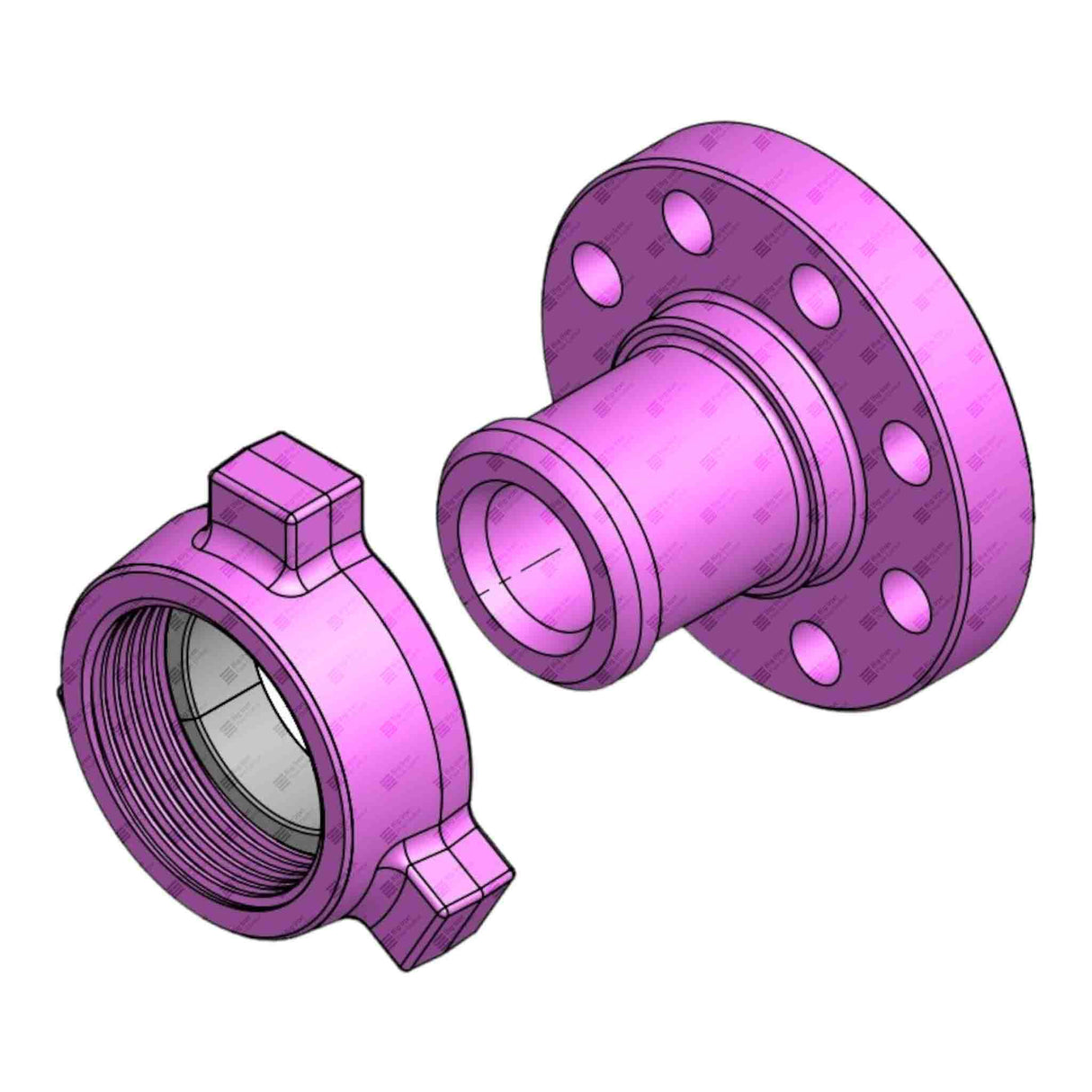 Flange Adapter, 2-9/16" 5M x 3" 1502 M, 5000 psi, Sour Service