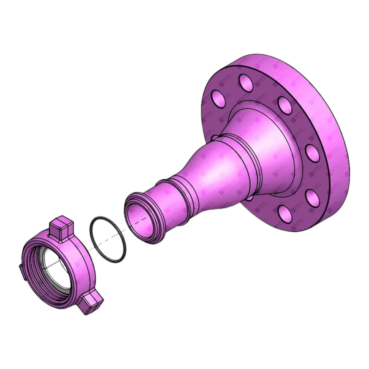 Flange Adapter, 3" 900# RF x 2" 206 M, BW XH DET, 2000 psi, Sour Service