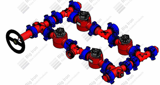 Manifold 2” Fig 1502 4 Plug Valve Single Stage W/1 Adjustable-1 Positive 15000 Psi Std Service