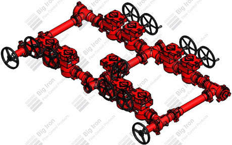 Manifold 3" Fig 1502 9 Plug Valve Dual Stage W/2 Adjustables-2 Positives W/15.69 Spacer 15000 Psi Standard Service